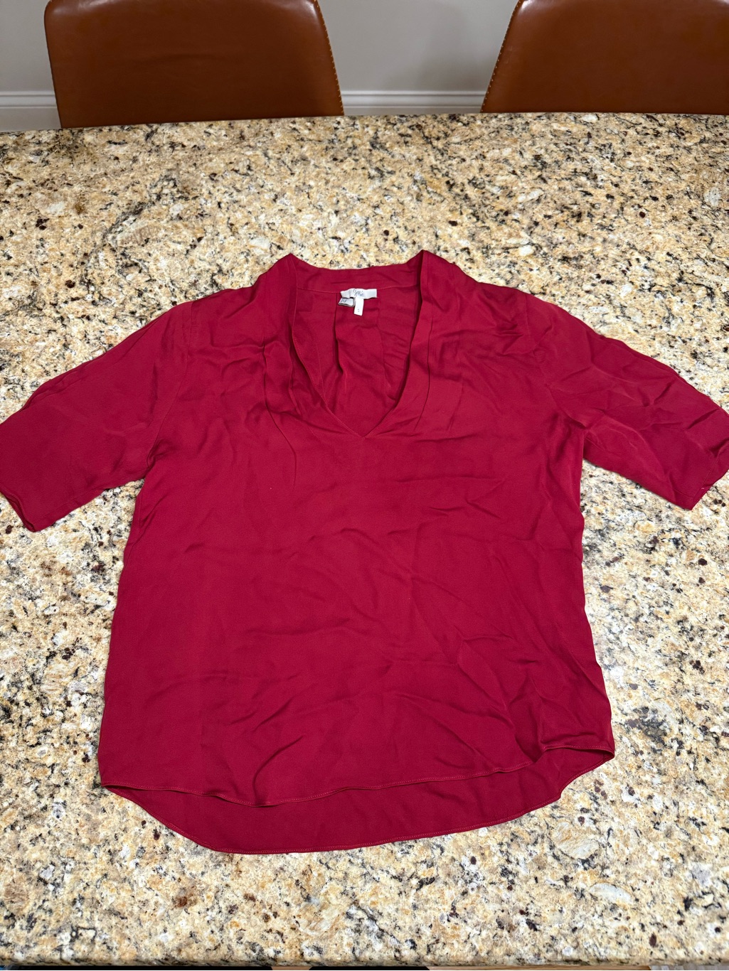 Nwot Womenâs Joie Ance Silk Blouse Cranberry/Deep Red Size Small